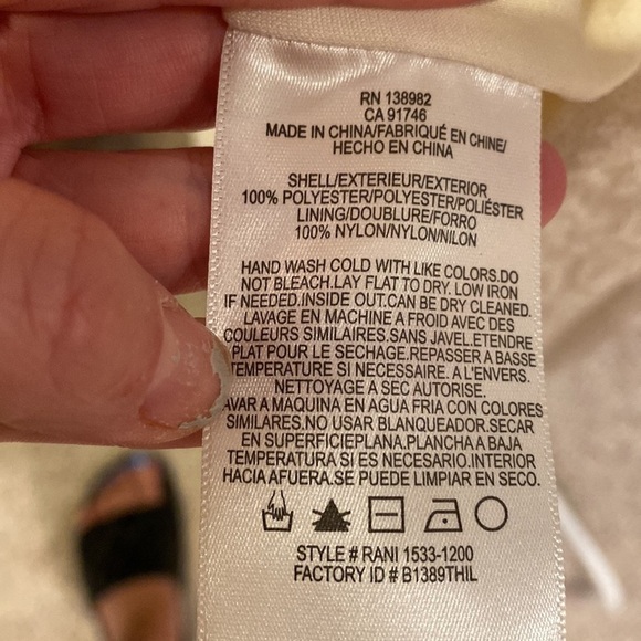 Dress the Population White Sequin V Neck Dress w/ Open Back Size Medium Worn 1X - Picture 12 of 12